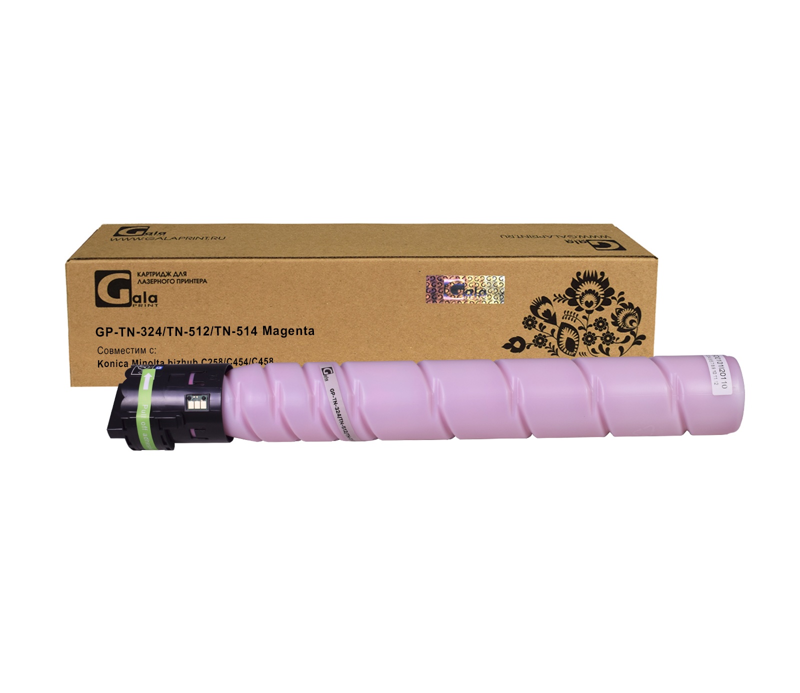 Тонер-туба GP-TN-324/TN-512/TN-514 для принтеров Konica Minolta bizhub C258/C454/C458 Magenta 26000 копий GalaPrint