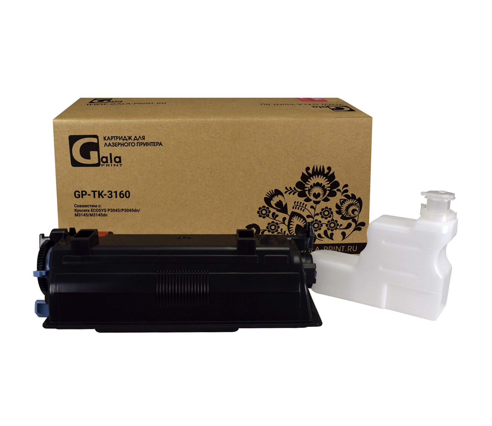 Тонер-кит GP-TK-3160 для принтеров Kyocera Ecosys P3045dn 12500 копий (без чипа) GalaPrint